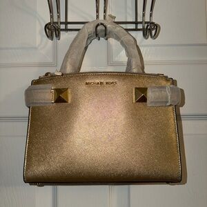 Michael Kors Gold Satchel Bag
